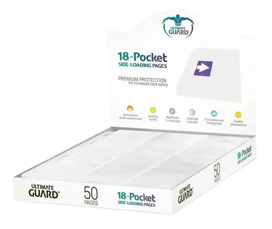 Ultimate Guard 18-Pocket Pages Side-Loading Weiß (50) - Smalltinytoystore
