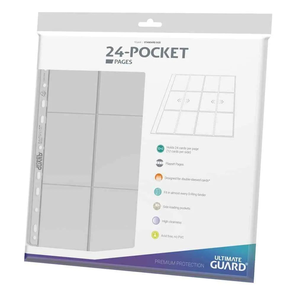 Ultimate Guard 24-Pocket QuadRow Pages Side-Loading Transparent (10) - Smalltinytoystore