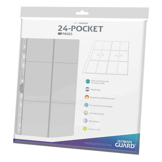 Ultimate Guard 24-Pocket QuadRow Pages Side-Loading Transparent (10) - Smalltinytoystore