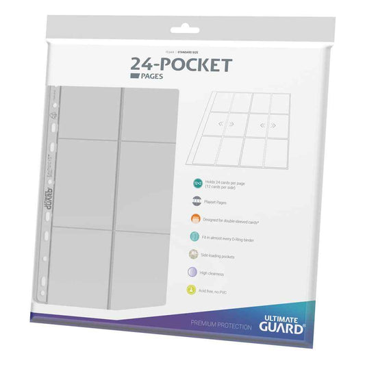 Ultimate Guard 24-Pocket QuadRow Pages Side-Loading Transparent (10) - Smalltinytoystore