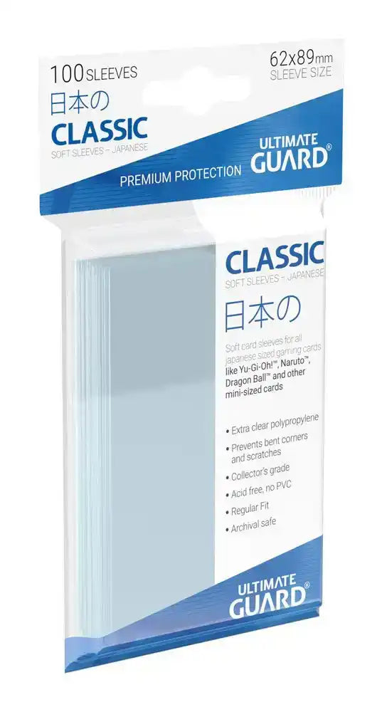 Ultimate Guard Classic Soft Sleeves Japanische Größe Transparent (100) - Smalltinytoystore