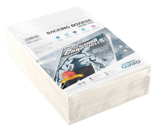 Ultimate Guard Comic Backing Boards Silver Size (100) - Smalltinytoystore
