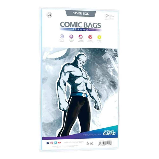 Ultimate Guard Comic Bags wiederverschließbar Silver Size (100) - Smalltinytoystore