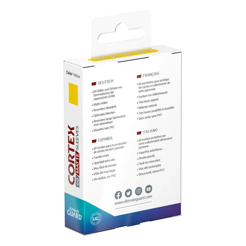 Ultimate Guard Cortex Sleeves Japanische Größe Matte Yellow (60) - Smalltinytoystore