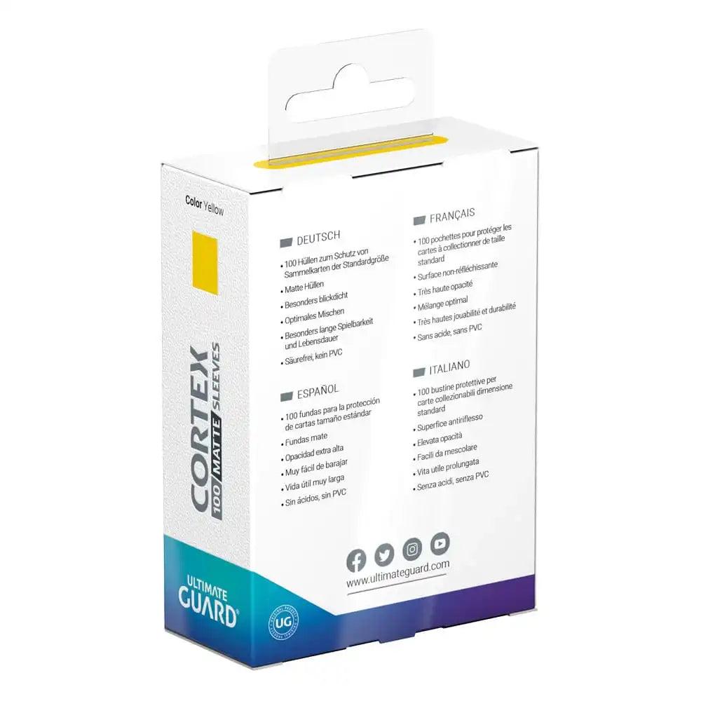 Ultimate Guard Cortex Sleeves Standardgröße Matte Yellow (100) - Smalltinytoystore