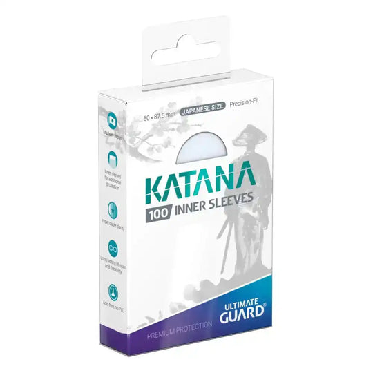 Ultimate Guard Katana Inner Sleeves Japanese Size Transparent (100) - Smalltinytoystore