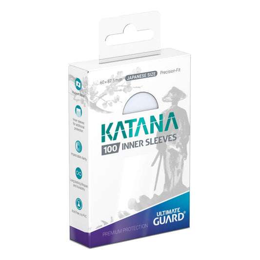 Ultimate Guard Katana Inner Sleeves Japanese Size Transparent (100) - Smalltinytoystore