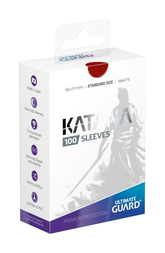 Ultimate Guard Katana Sleeves Standardgröße Rot (100) - Smalltinytoystore