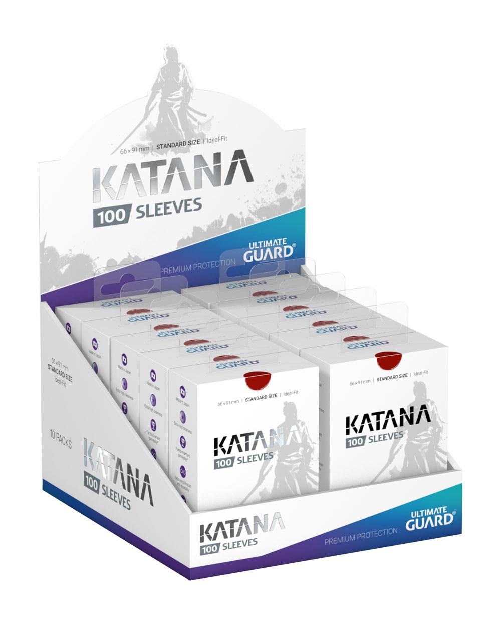 Ultimate Guard Katana Sleeves Standardgröße Rot (100) - Smalltinytoystore