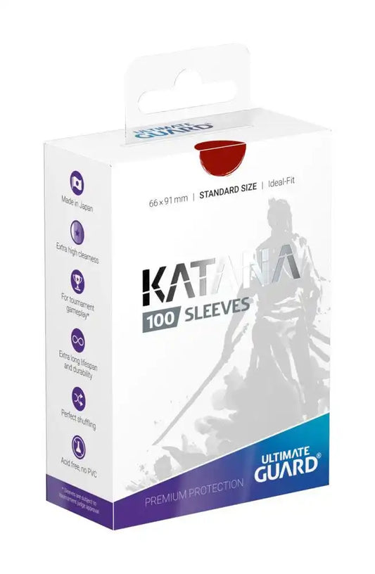 Ultimate Guard Katana Sleeves Standardgröße Rot (100) - Smalltinytoystore