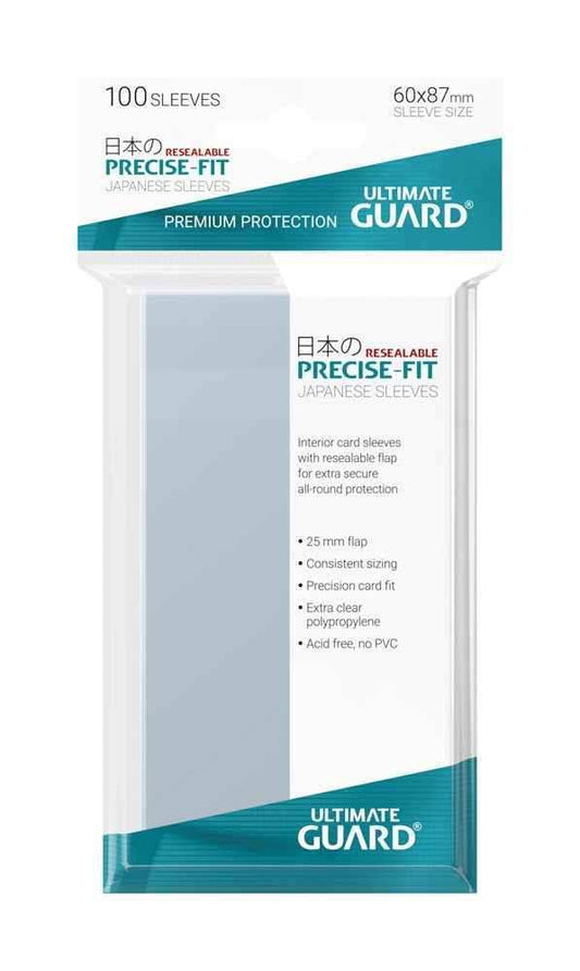 Ultimate Guard Precise-Fit Sleeves wiederverschließbar Japanische Größe Transparent (100) - Smalltinytoystore