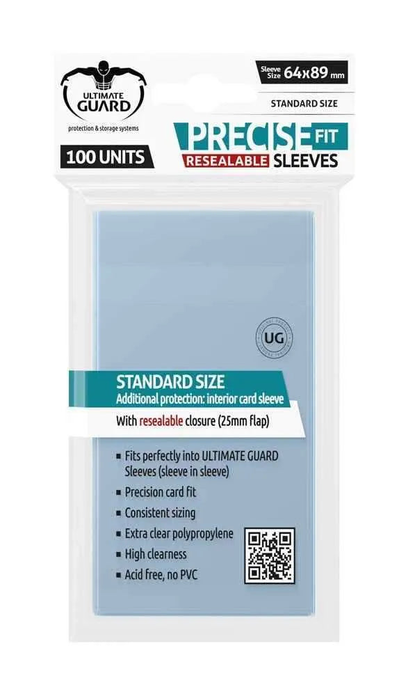 Ultimate Guard Precise-Fit Sleeves wiederverschließbar Standardgröße Transparent (100) - Smalltinytoystore