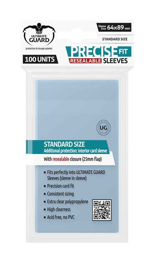 Ultimate Guard Precise-Fit Sleeves wiederverschließbar Standardgröße Transparent (100) - Smalltinytoystore