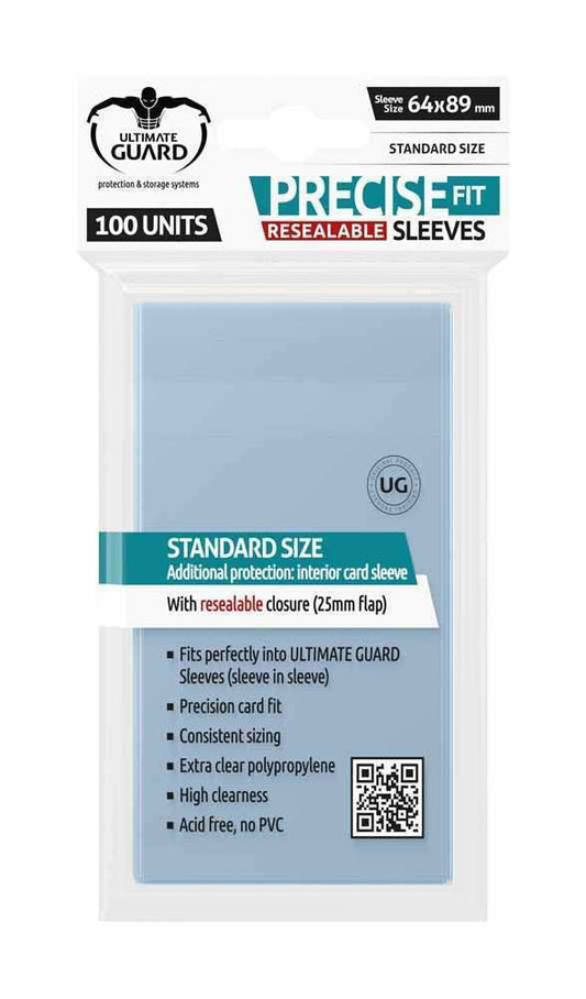 Ultimate Guard Precise-Fit Sleeves wiederverschließbar Standardgröße Transparent (100) - Smalltinytoystore