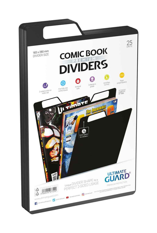 Ultimate Guard Premium Comic Book Dividers Schwarz (25) - Smalltinytoystore