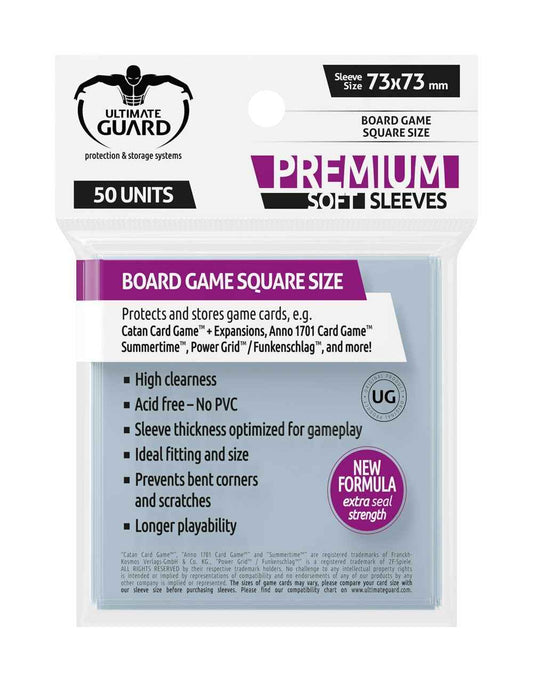 Ultimate Guard Premium Soft Sleeves für Brettspielkarten Quadratisch (50) - Smalltinytoystore