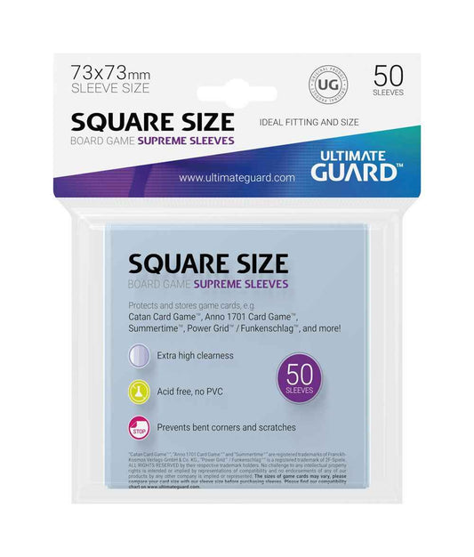 Ultimate Guard Supreme Sleeves für Brettspielkarten Quadratisch (50) - Smalltinytoystore