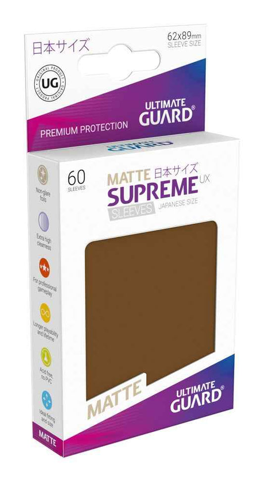 Ultimate Guard Supreme UX Sleeves Japanische Größe Matt Braun (60) - Smalltinytoystore