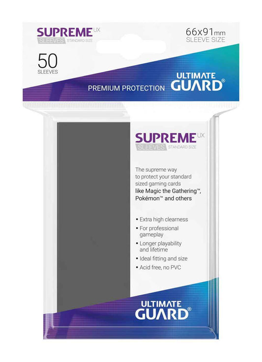 Ultimate Guard Supreme UX Sleeves Standardgröße Dunkelgrau (50) - Smalltinytoystore