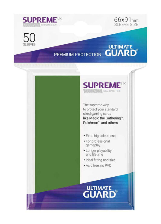 Ultimate Guard Supreme UX Sleeves Standardgröße Grün (50) - Smalltinytoystore