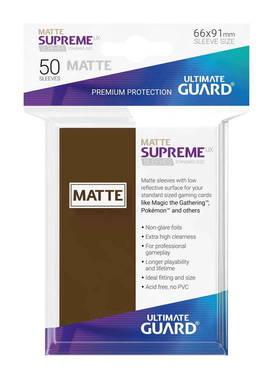 Ultimate Guard Supreme UX Sleeves Standardgröße Matt Braun (50) - Smalltinytoystore