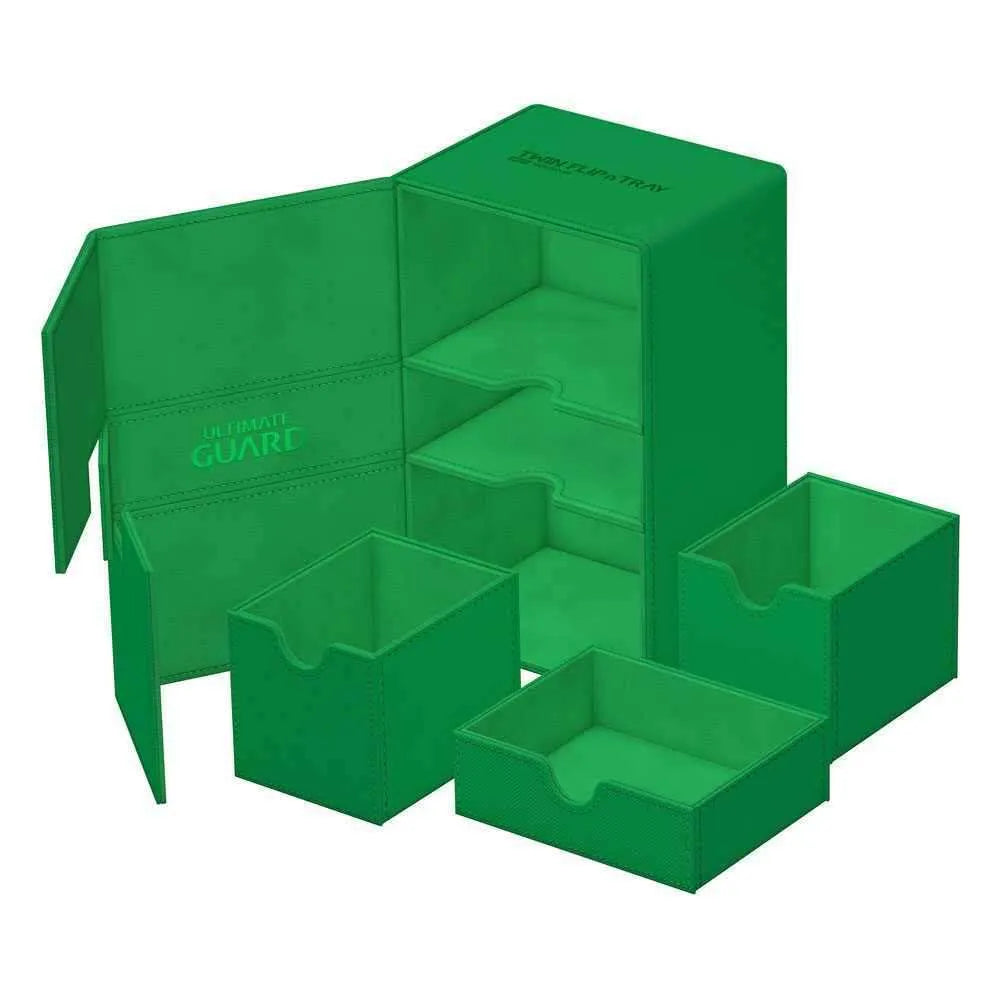 Ultimate Guard Twin Flip`n`Tray 160+ XenoSkin Monocolor Grün - Smalltinytoystore