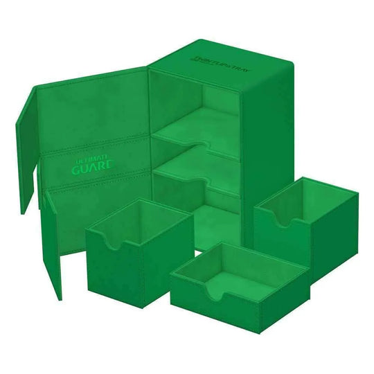 Ultimate Guard Twin Flip`n`Tray 160+ XenoSkin Monocolor Grün - Smalltinytoystore