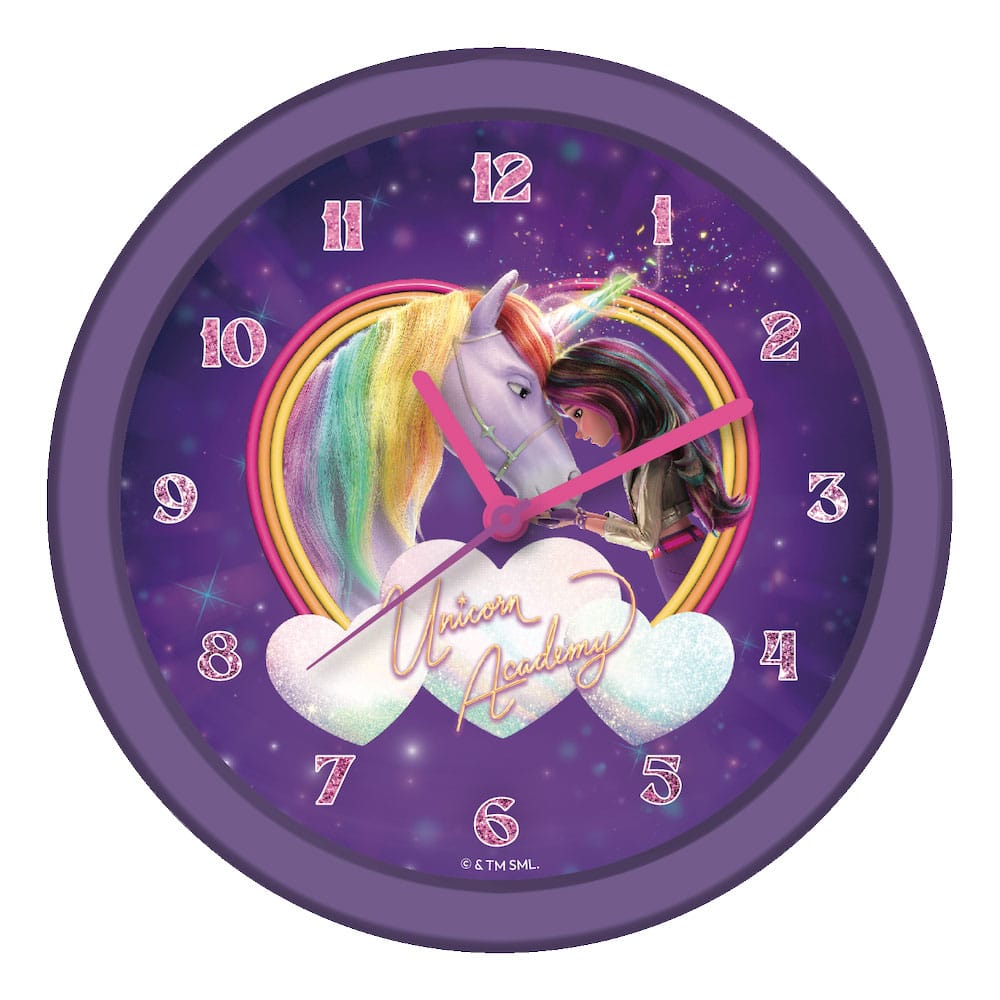 Unicorn Academy Wanduhr Glow in the Dark - Smalltinytoystore