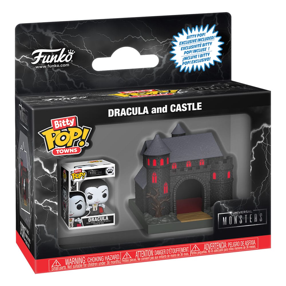 Universal Monsters Bitty POP! Towns Vinyl Figur Dracula with Castle - Smalltinytoystore