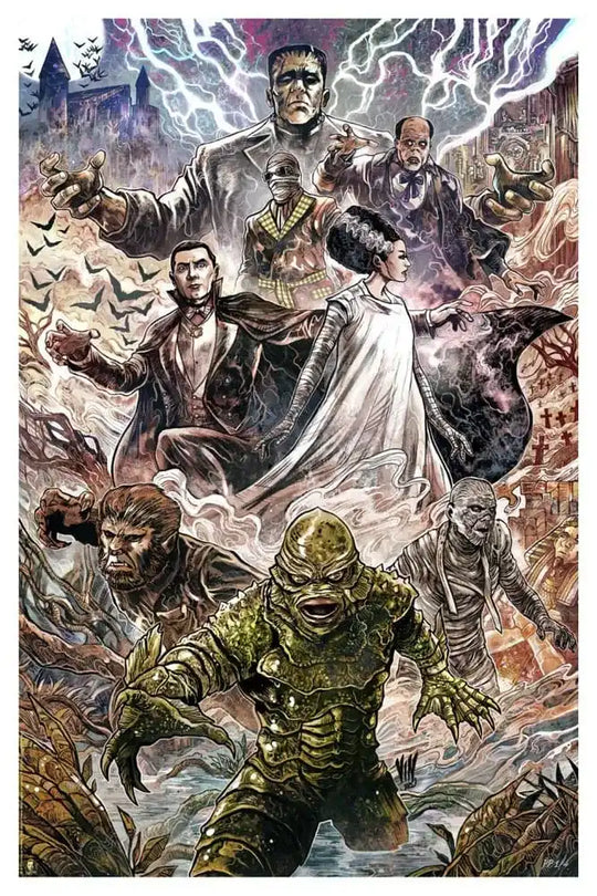 Universal Monsters Kunstdruck Universal Monsters by Vincenzo Riccardi 61 x 41 cm - ungerahmt
