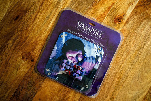 Vampire: The Masquerade 5th Edition RPG Acquired Taste limitierte Würfel mit Würfeltablett - Smalltinytoystore