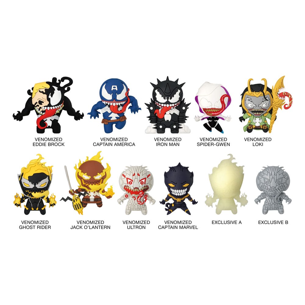 Venom 3D PVC-Taschenanhänger Series 1 Display (24) - Smalltinytoystore