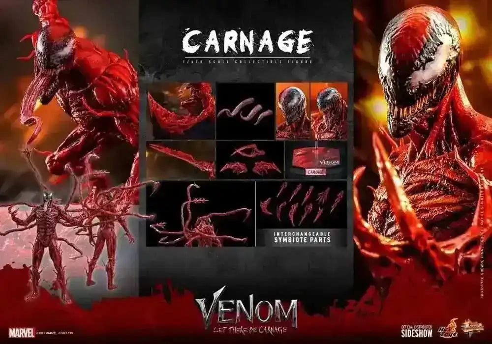 Venom Let There Be Carnage Movie Masterpiece Series PVC 1/6 Carnage 43 cm HOT TOYS - Smalltinytoystore