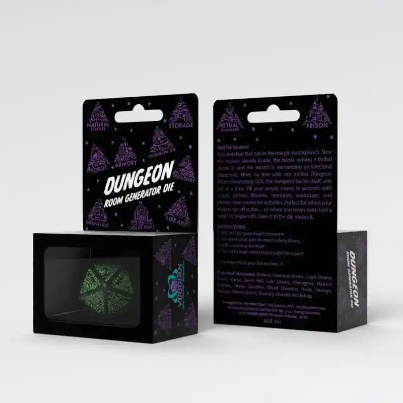 Viridian Würfel Jumbo Würfel Dungeon Room Generator D20 Schwarz
