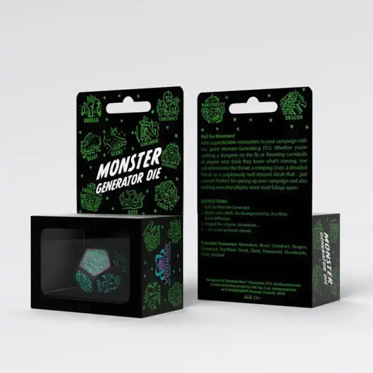 Viridian Würfel Jumbo Würfel Monster Generator Die D12 Schwarz