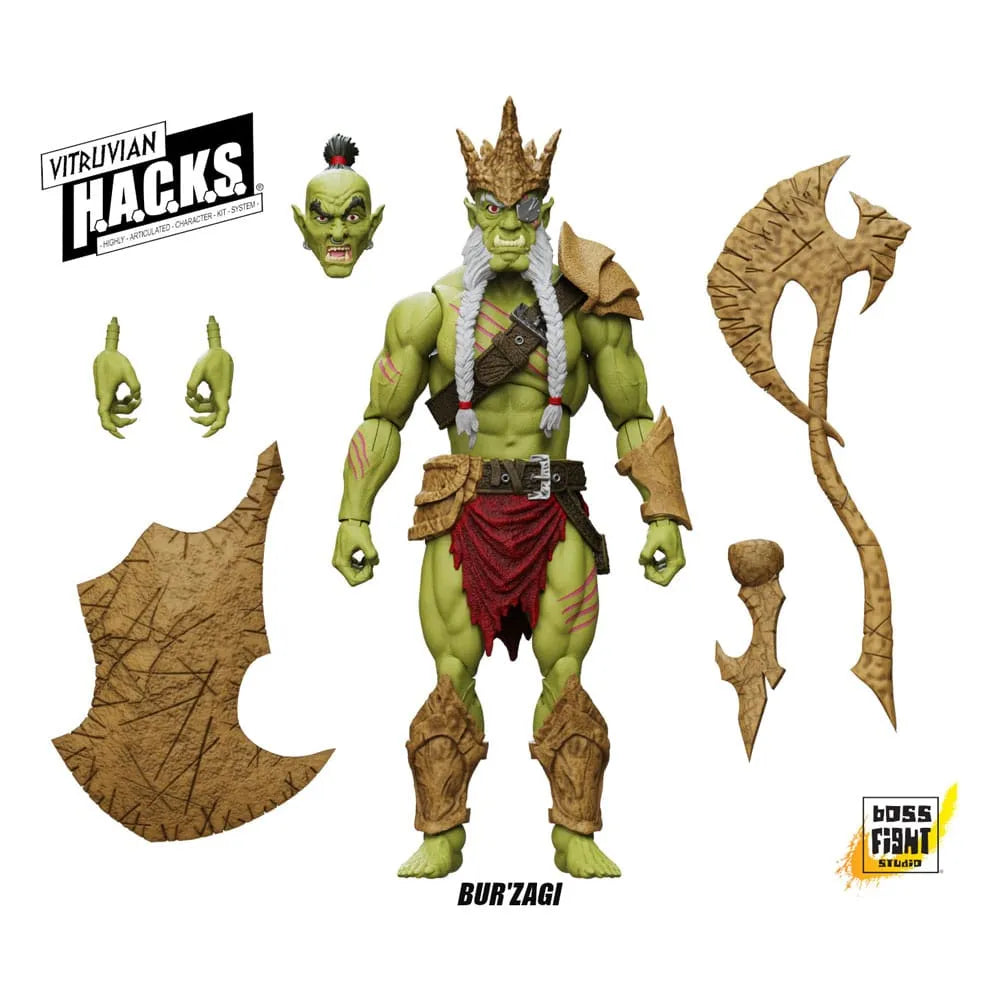 Vitruvian H.A.C.K.S. Actionfigur Mighty Orc Sovran Bur'Zagi - Smalltinytoystore