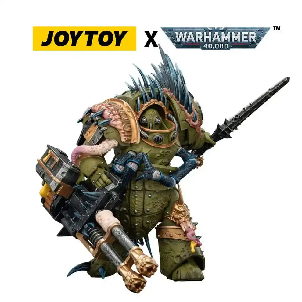 Warhammer 40,000 Actionfigur Death Guard Blightlord Terminator 1 with Reaper Autocannon and Bubotic Blades 14 cm
