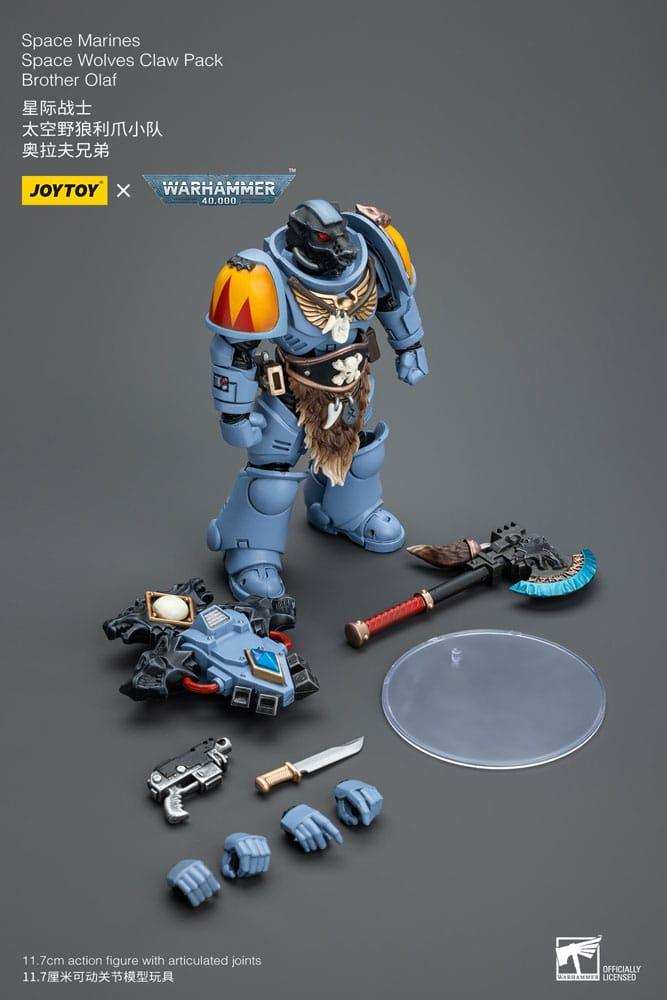 Warhammer 40k 1/18 Space Marines Space Wolves Claw Pack Brother Olaf 12 cm - Smalltinytoystore