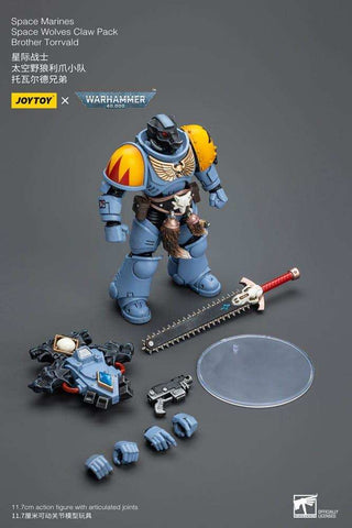 Warhammer 40k 1/18 Space Marines Space Wolves Claw Pack Brother Torrvald 12 cm - Smalltinytoystore