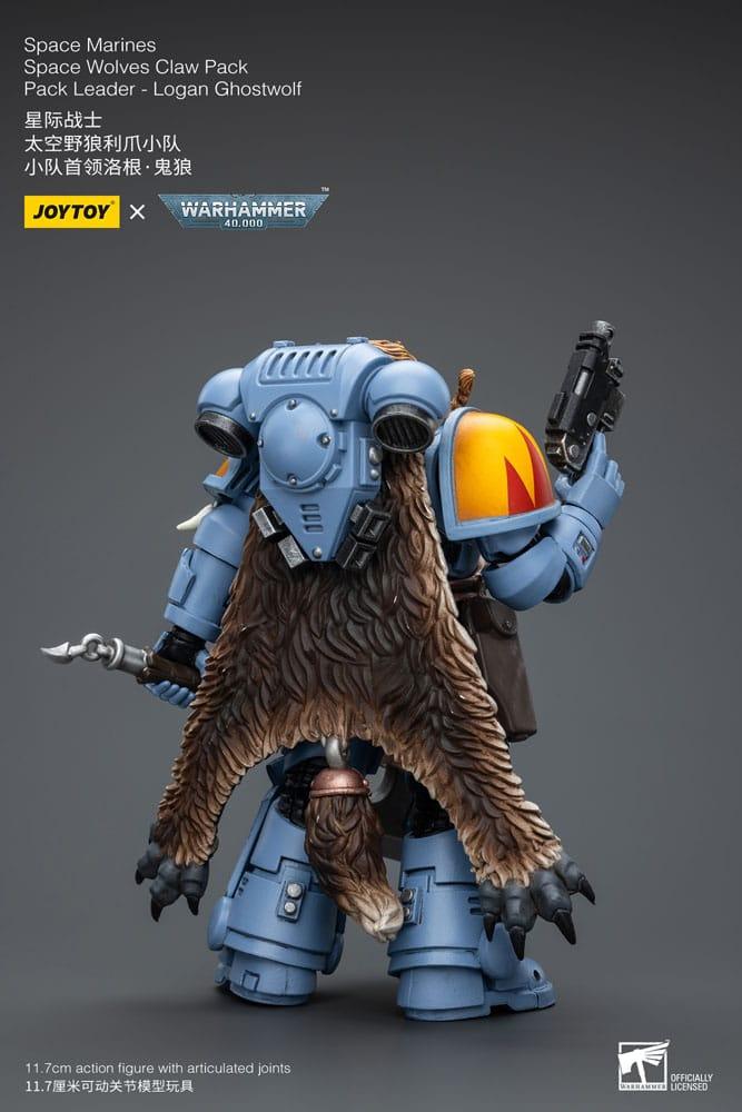 Warhammer 40k 1/18 Space Marines Space Wolves Claw Pack Pack Leader -Logan Ghostwolf 12 cm - Smalltinytoystore