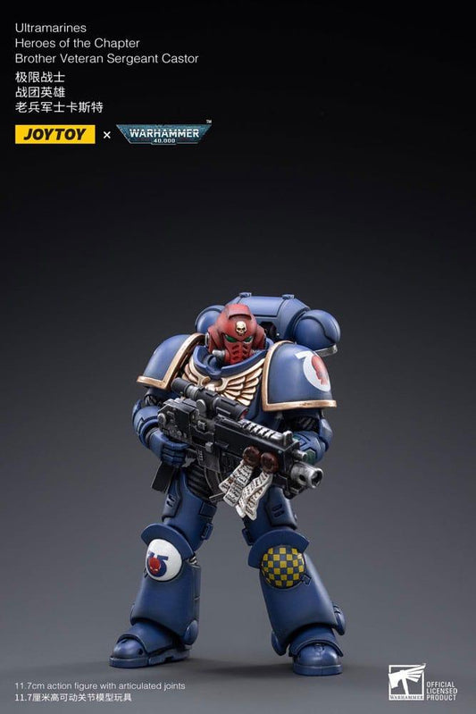 Warhammer 40k 1/18 Ultramarines Heroes of the Chapter Brother Veteran Sergeant Castor 12 cm - Smalltinytoystore