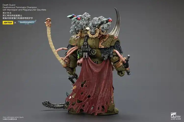 Warhammer 40k Actionfigur 1/18 Death Guard Deathshroud Terminator Championwith Manreaper and Plaguespurter Gauntlets 14 cm
