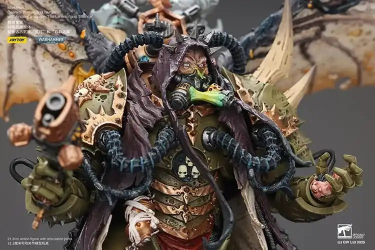 Warhammer 40k Actionfigur 1/18 Mortarion Daemon Primarch of Nurgle with Ancient weapons The Lantern and Silence 21 cm