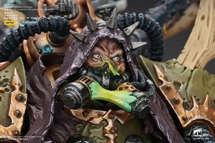 Warhammer 40k Actionfigur 1/18 Mortarion Daemon Primarch of Nurgle with Ancient weapons The Lantern and Silence 21 cm