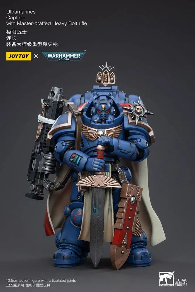 Warhammer 40k Actionfigur 1/18 Ultramarines Captain with Master-Crafted Heavy Bolt Rifle 12 cm - Smalltinytoystore