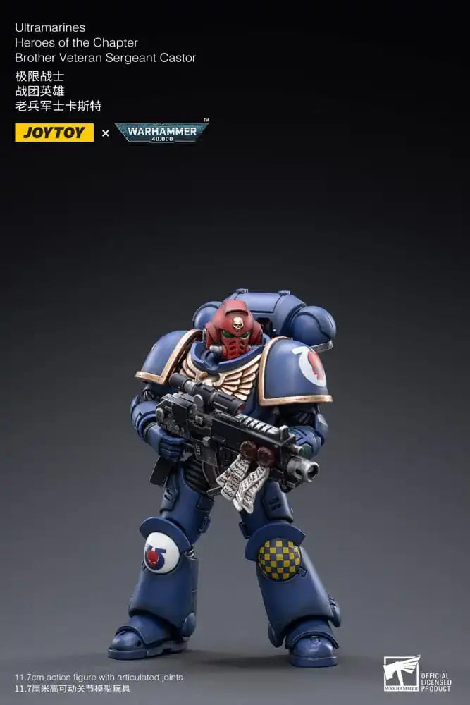 Warhammer 40k Actionfigur 1/18 Ultramarines Heroes of the Chapter Brother Veteran Sergeant Castor 12 cm - Smalltinytoystore