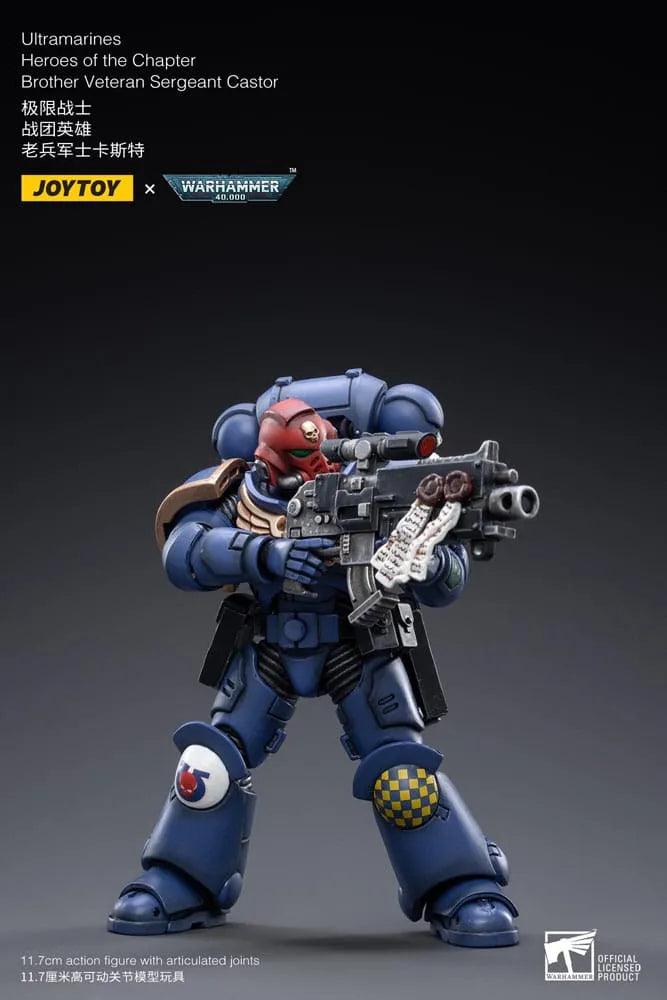 Warhammer 40k Actionfigur 1/18 Ultramarines Heroes of the Chapter Brother Veteran Sergeant Castor 12 cm - Smalltinytoystore