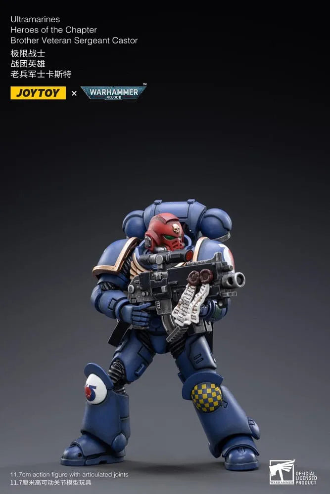 Warhammer 40k Actionfigur 1/18 Ultramarines Heroes of the Chapter Brother Veteran Sergeant Castor 12 cm - Smalltinytoystore