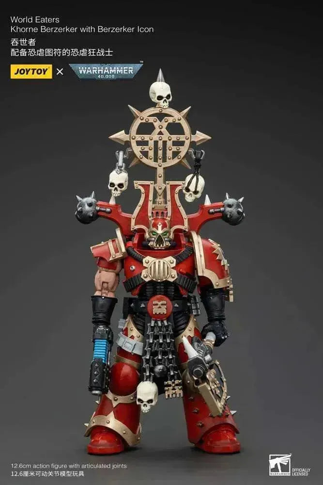 Warhammer 40k Actionfigur 1/18 World Eaters Khorne Berzerker with Berzerker lcon 13 cm - Smalltinytoystore