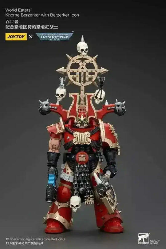 Warhammer 40k Actionfigur 1/18 World Eaters Khorne Berzerker with Berzerker lcon 13 cm - Smalltinytoystore